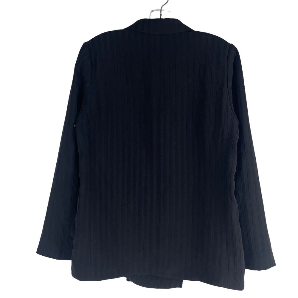 Everlane The Drapey City Striped Blazer Double Breasted Black Size 6 - Picture 11 of 13